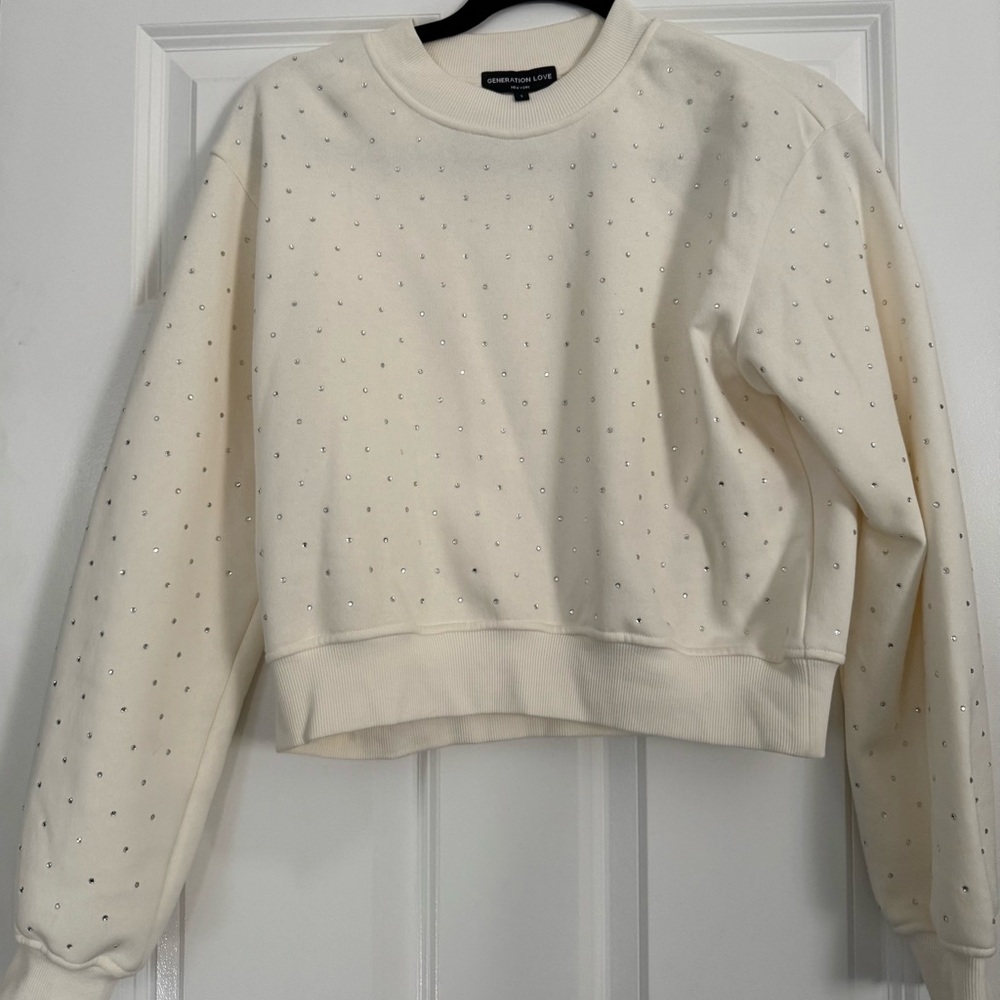 Generation Love Ivory Embellished Sweatshirt